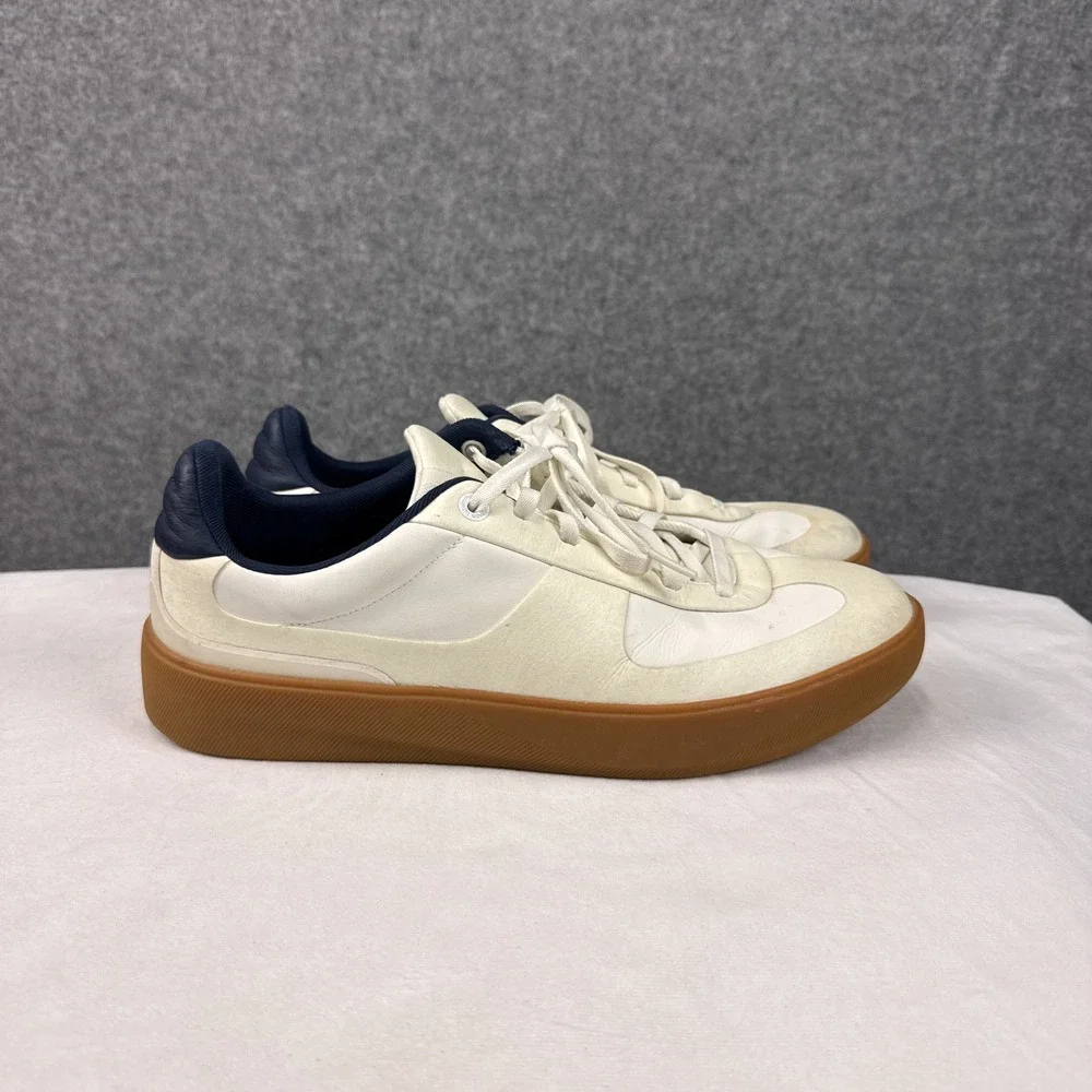 Lululemon Mens Cityverse Sneaker 12.5 White Navy Leather Gum Sole LM9AV8S